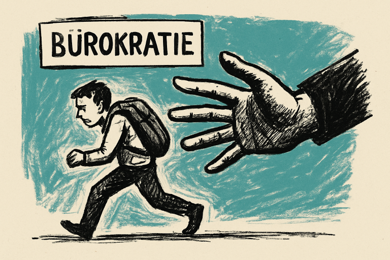 buerokratie-migranten-abwanderung-illustration